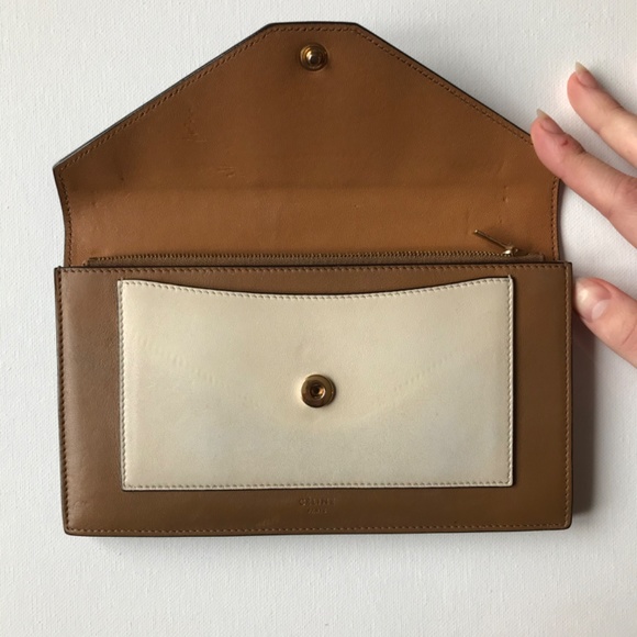 CELINE Long Wallet Blue Cream & Brown - Picture 7 of 15